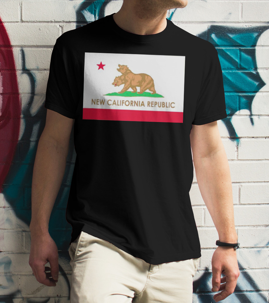 New California Republic Double Bear Flag T-Shirt