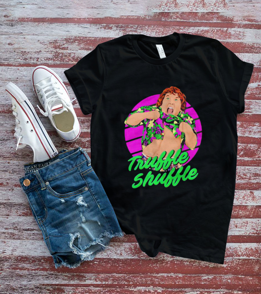 Truffle Shuffle 80s Retro Style With Hawaiian Shirt And Neon Colors T-Shirt