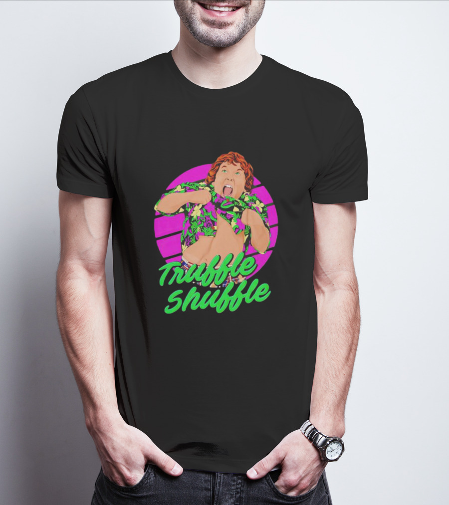 Truffle Shuffle 80s Retro Style With Hawaiian Shirt And Neon Colors T-Shirt