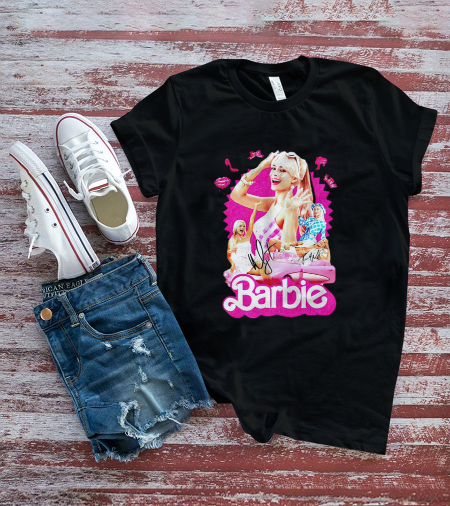 Barbie Collage With Signatures And Characters T-Shirt