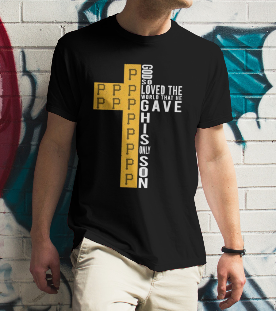 Pittsburgh Pirates God So Loved The World Cross T-Shirt