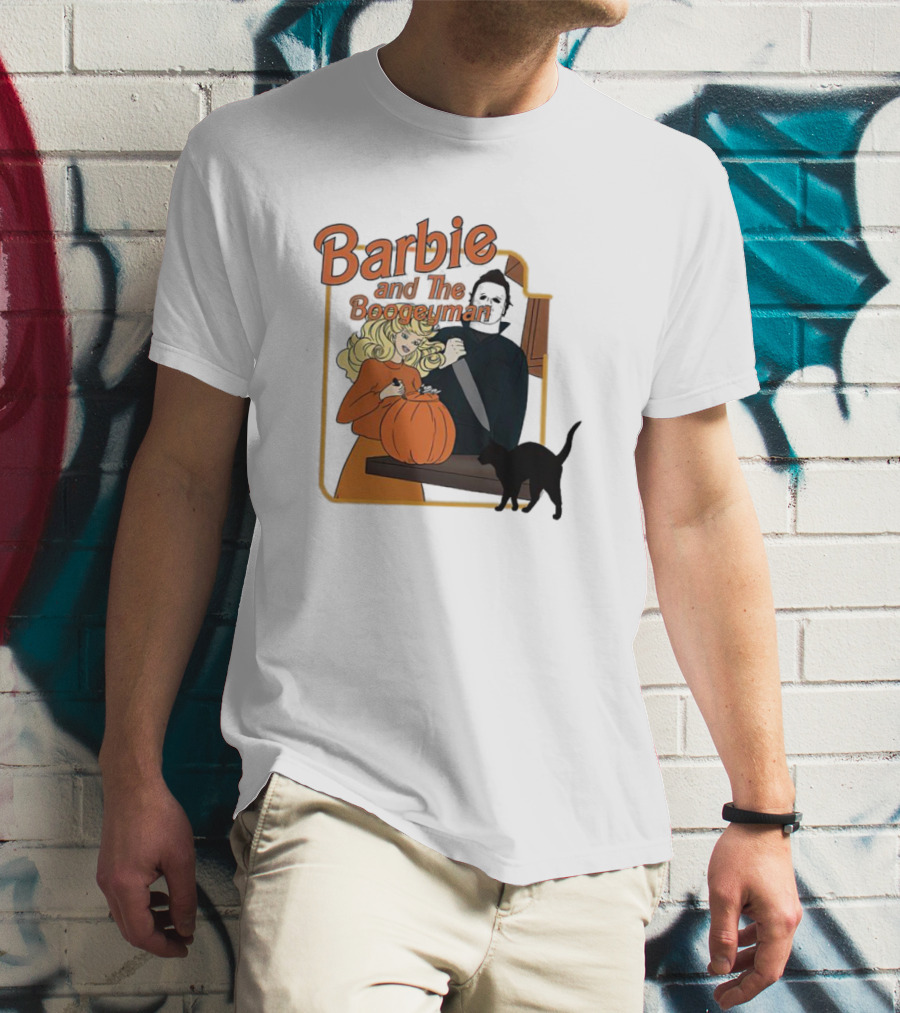 Barbie And The Boogeyman Halloween Pumpkin Cat Scene T-Shirt