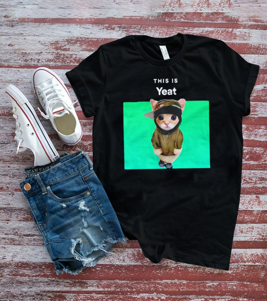 This Is Yeat Cute Cat In Hoodie And Cap T-Shirt