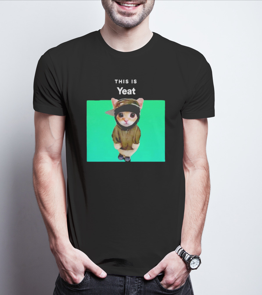 This Is Yeat Cute Cat In Hoodie And Cap T-Shirt