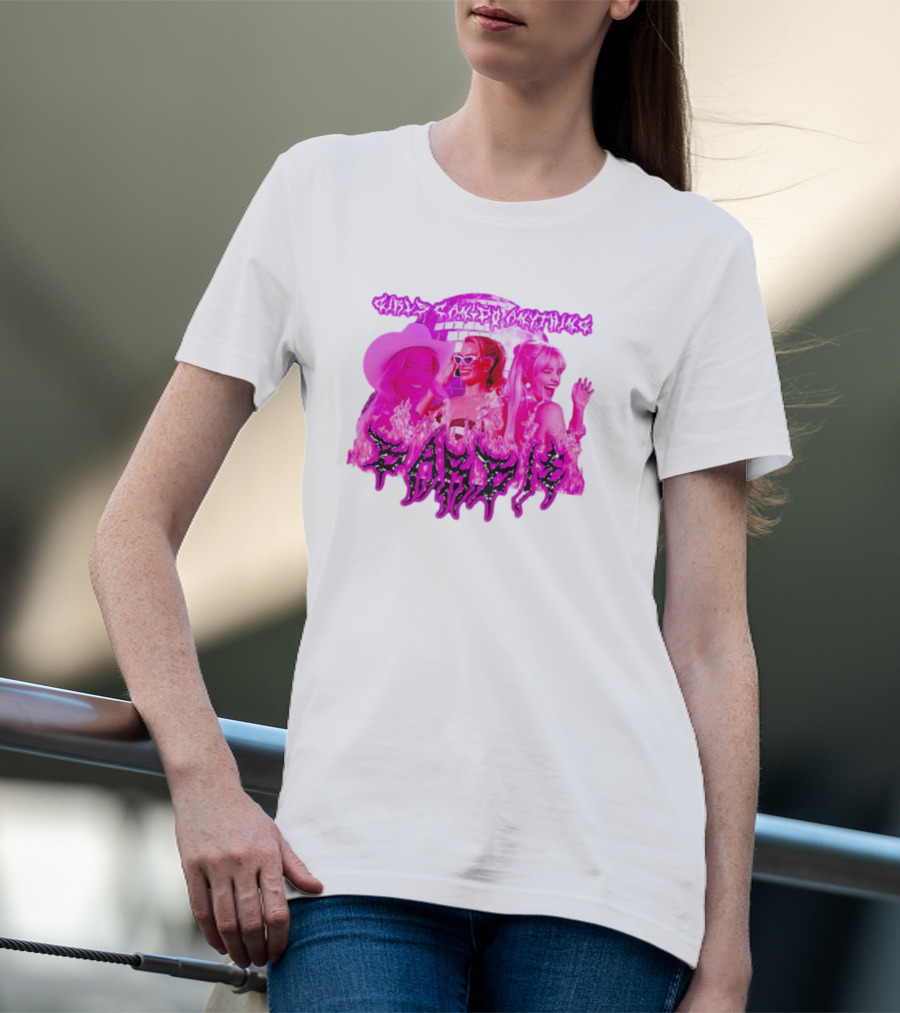 Girls Can Do Anything Barbie Pink Flames T-Shirt