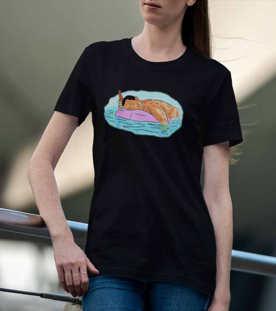 Kendall Roy Sleeping On Water With Bottle On Floatie T-Shirt