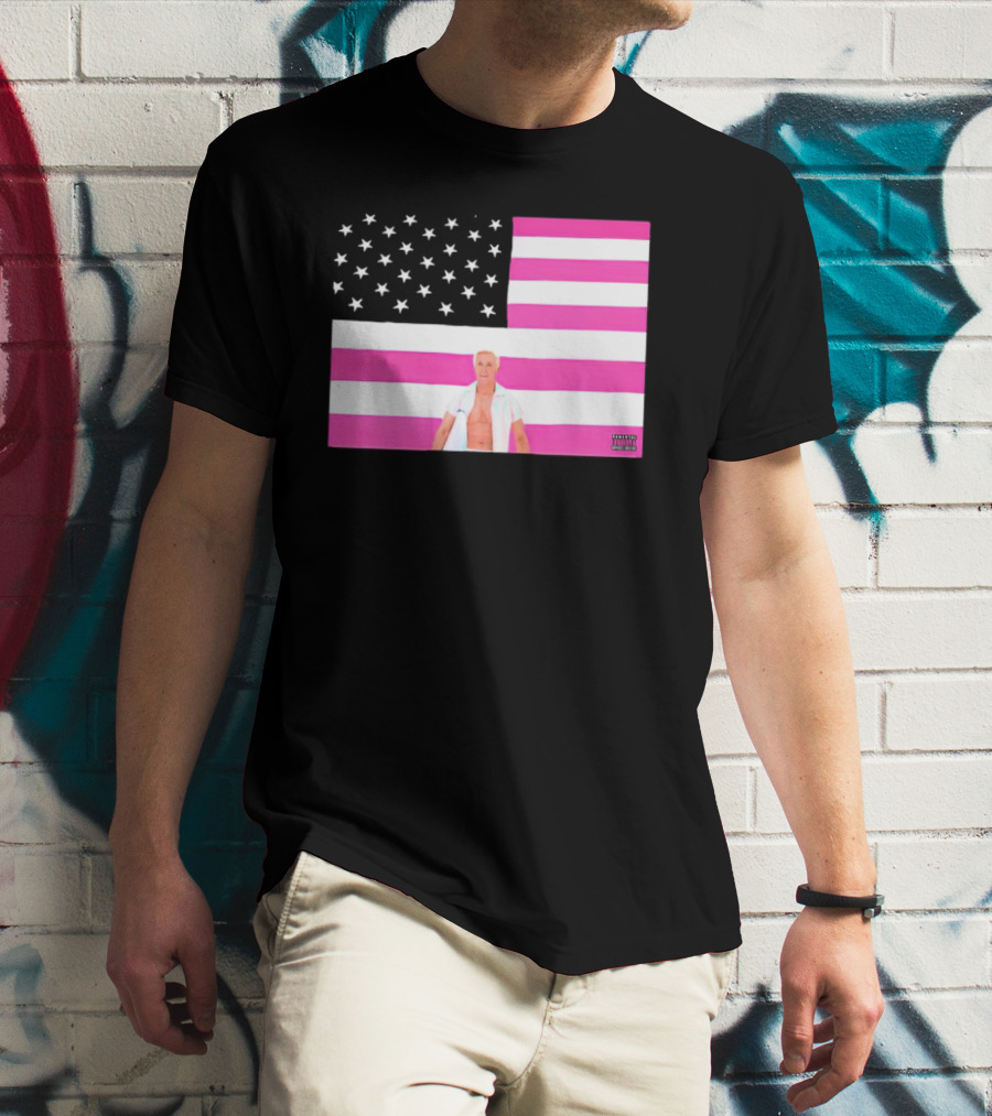 American Flag Barbie Ken Pink T-Shirt