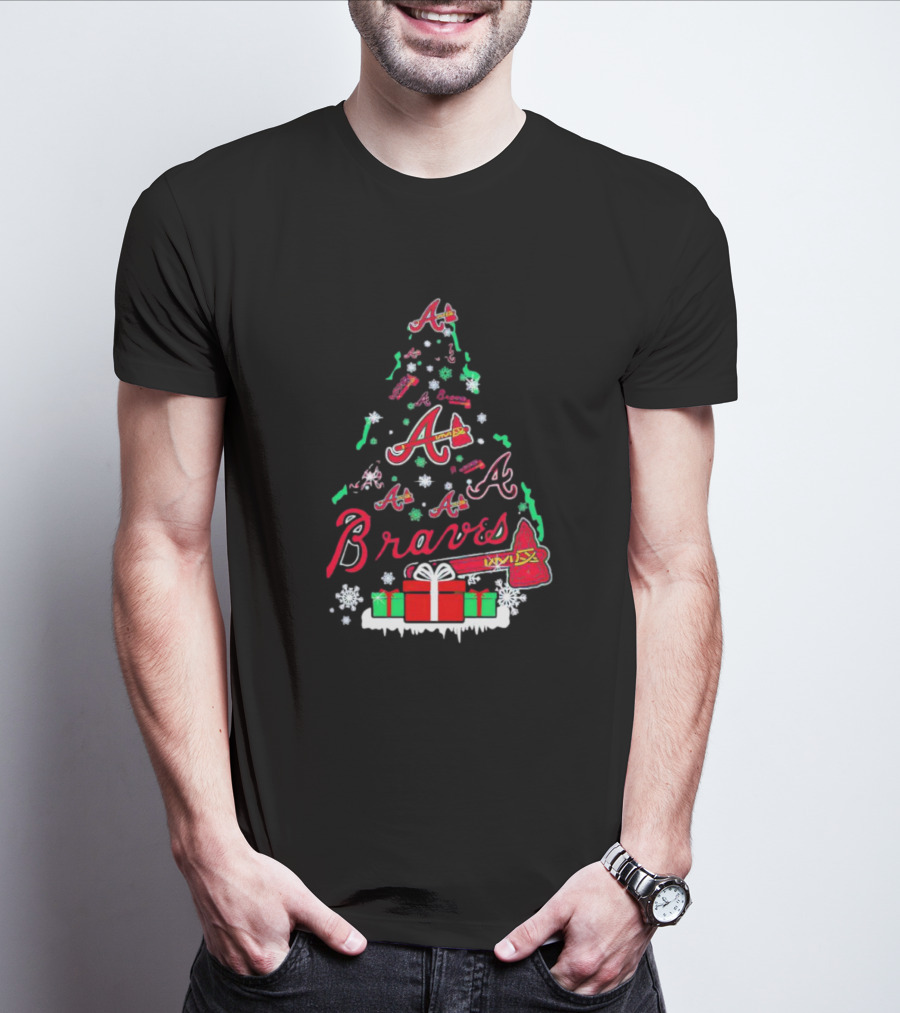Atlanta Braves Christmas Tree Holiday T-Shirt