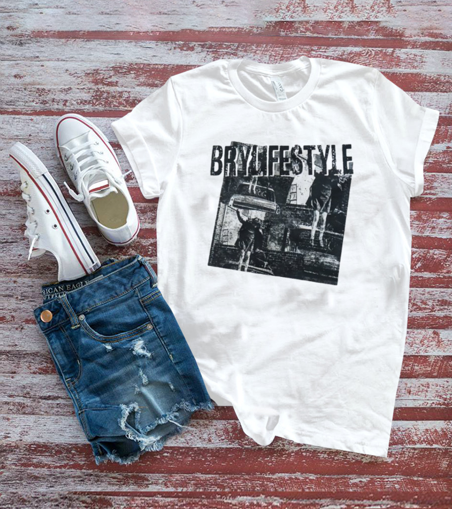 BRYLIFESTYLE Causing A Disturbance With Retro Car And Levitating Figures T-Shirt