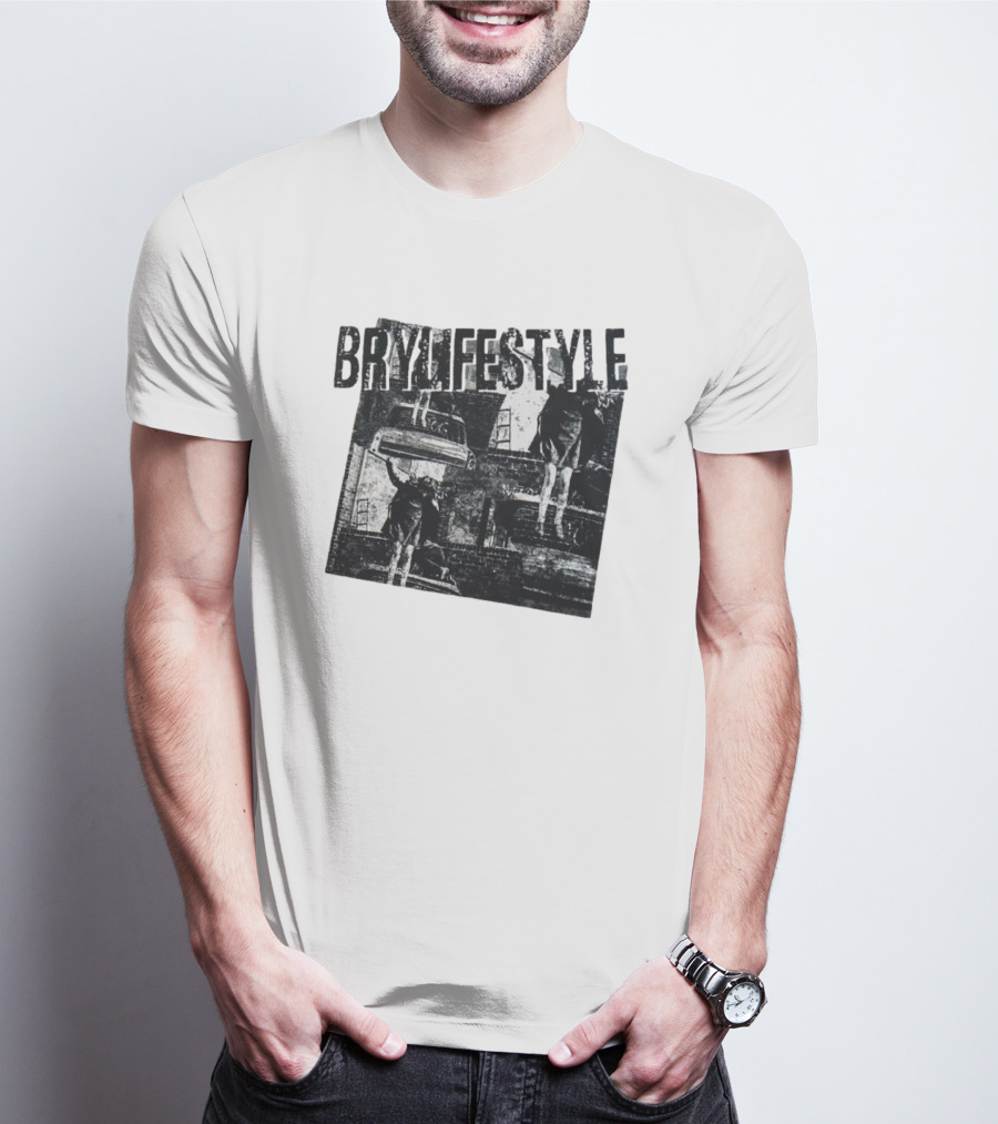 BRYLIFESTYLE Causing A Disturbance With Retro Car And Levitating Figures T-Shirt
