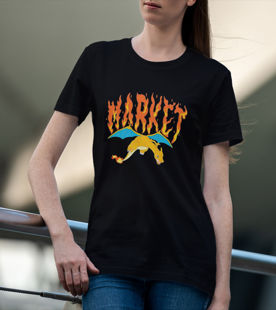 Charizard Market Fire Pokemon TCG T-Shirt