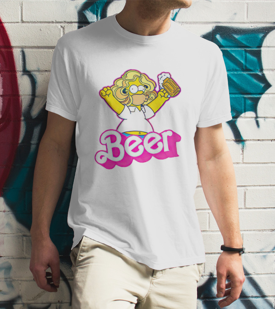 Barbie Homer Simpson Beer Mug T-Shirt