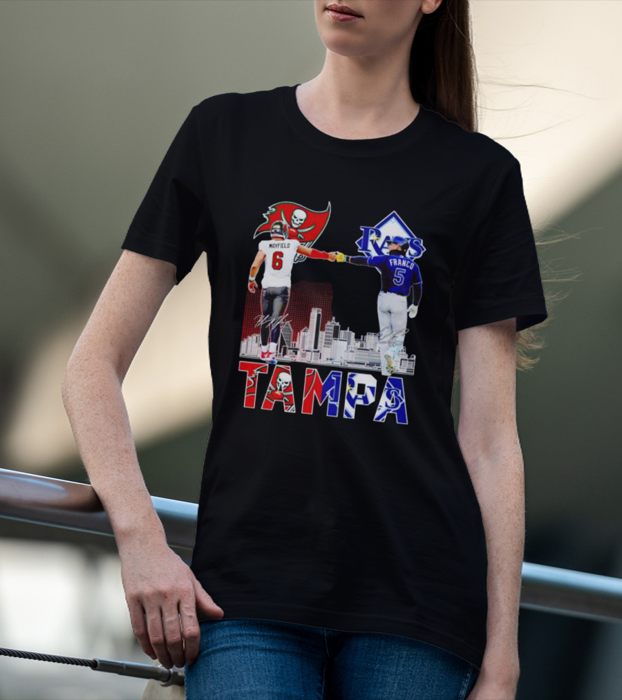 Tampa Buccaneers Mayfield 6 Rays Franco 5 City Signatures T-Shirt