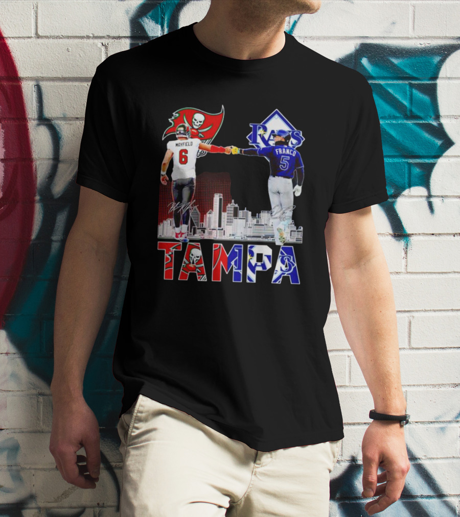 Tampa Buccaneers Mayfield 6 Rays Franco 5 City Signatures T-Shirt