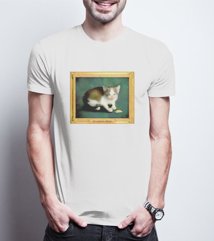 Cat He Eated A Cheese Framed T-Shirt