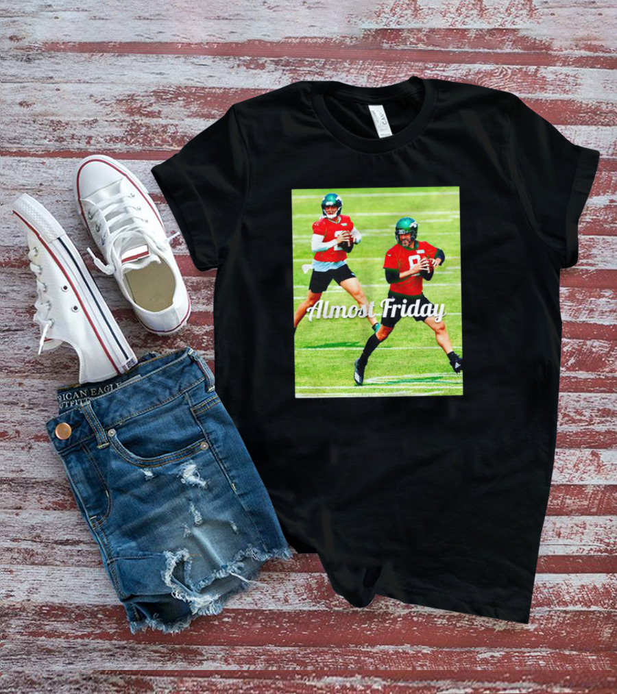 Almost Friday Quarterbacks Zach Wilson Aaron Rodgers New York Jets T-Shirt