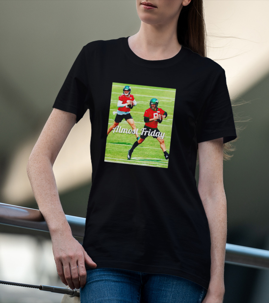 Almost Friday Quarterbacks Zach Wilson Aaron Rodgers New York Jets T-Shirt