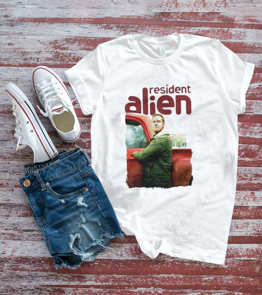 Resident Alien Christmas Truck Scene T-Shirt
