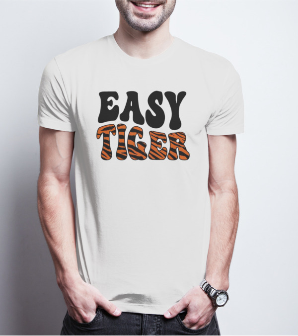 Cincinnati Bengals Easy Tiger Tiger-Striped Text T-Shirt