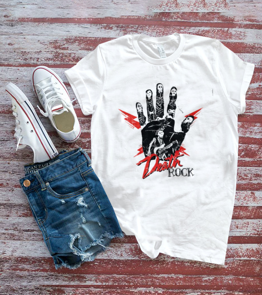 Hand Skeleton Lightning Death Rock T-Shirt