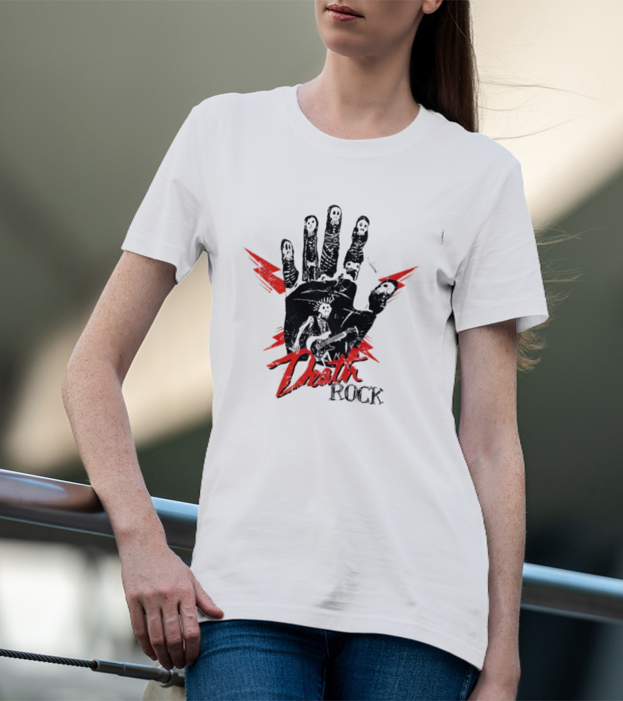 Hand Skeleton Lightning Death Rock T-Shirt