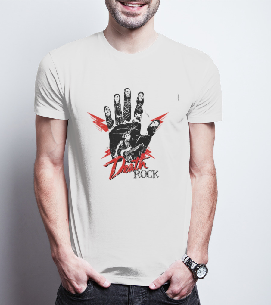 Hand Skeleton Lightning Death Rock T-Shirt