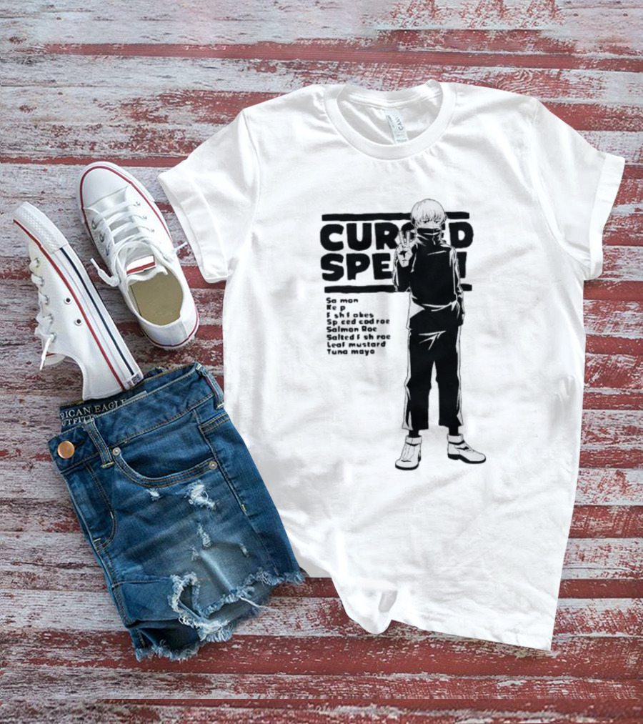 Cursed Speech Jujutsu Kaisen Toge Inumaki Sa Mon Shake Salmon Roe Tuna Mayo T-Shirt