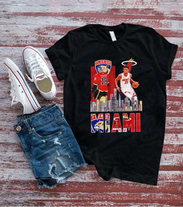 Florida Panthers Tkachuk Miami Heat Jimmy Butler Skyline T-Shirt