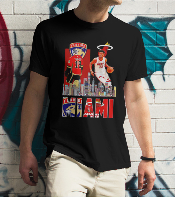Florida Panthers Tkachuk Miami Heat Jimmy Butler Skyline T-Shirt