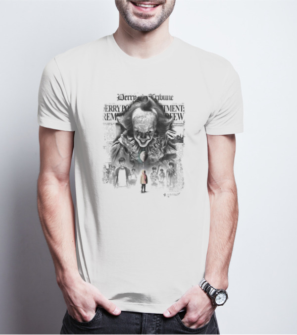 Derry Tribune Pennywise Halloween Newspaper Remnant View T-Shirt