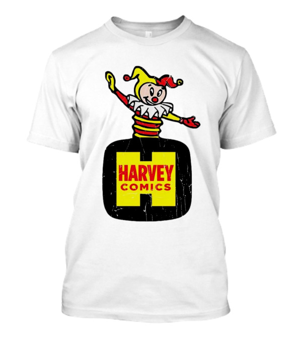 Harvey Comics Jester Logo With Classic Joker Colors T-Shirt
