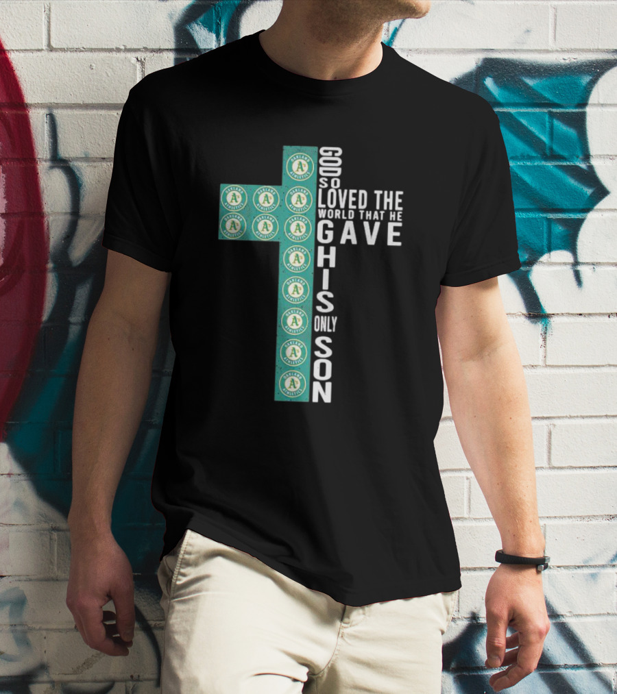Athletics God So Loved The World That He Gave His Only Son Cross T-Shirt