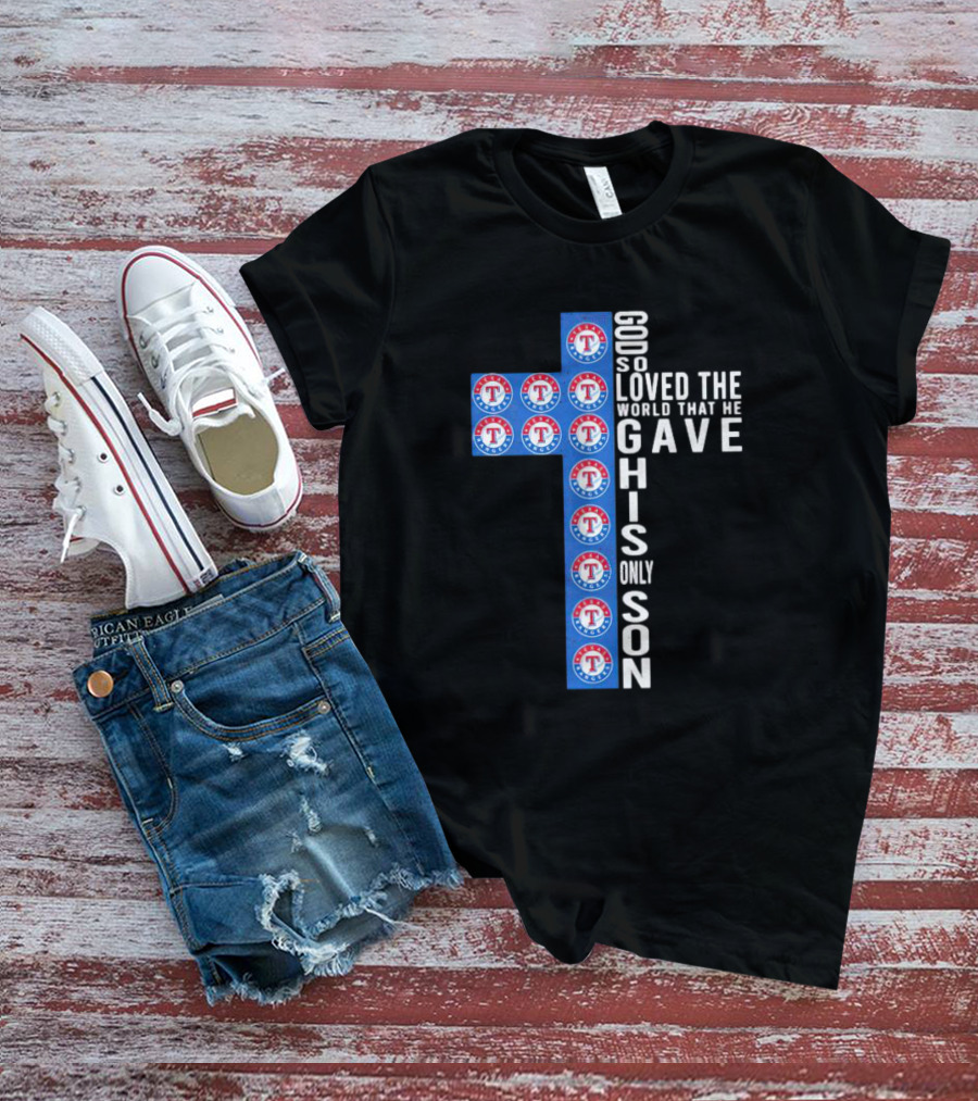 Rangers God So Loved The World Cross Design With Team T-Shirt