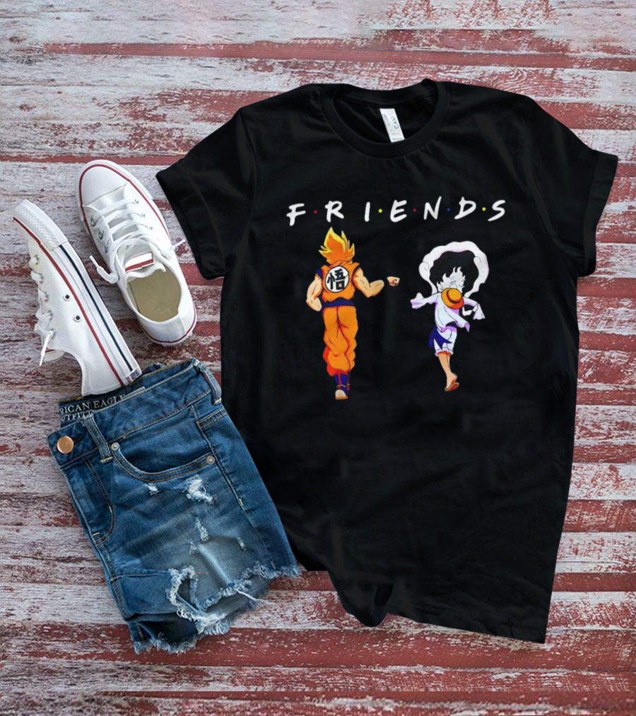 Son Goku And Luffy Friends Walking Together T-Shirt