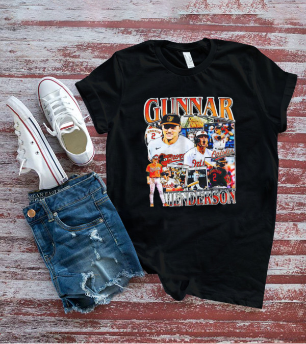 Gunnar Henderson Orioles Collage MLB Rookie Orioles Win Orioles Legend T-Shirt
