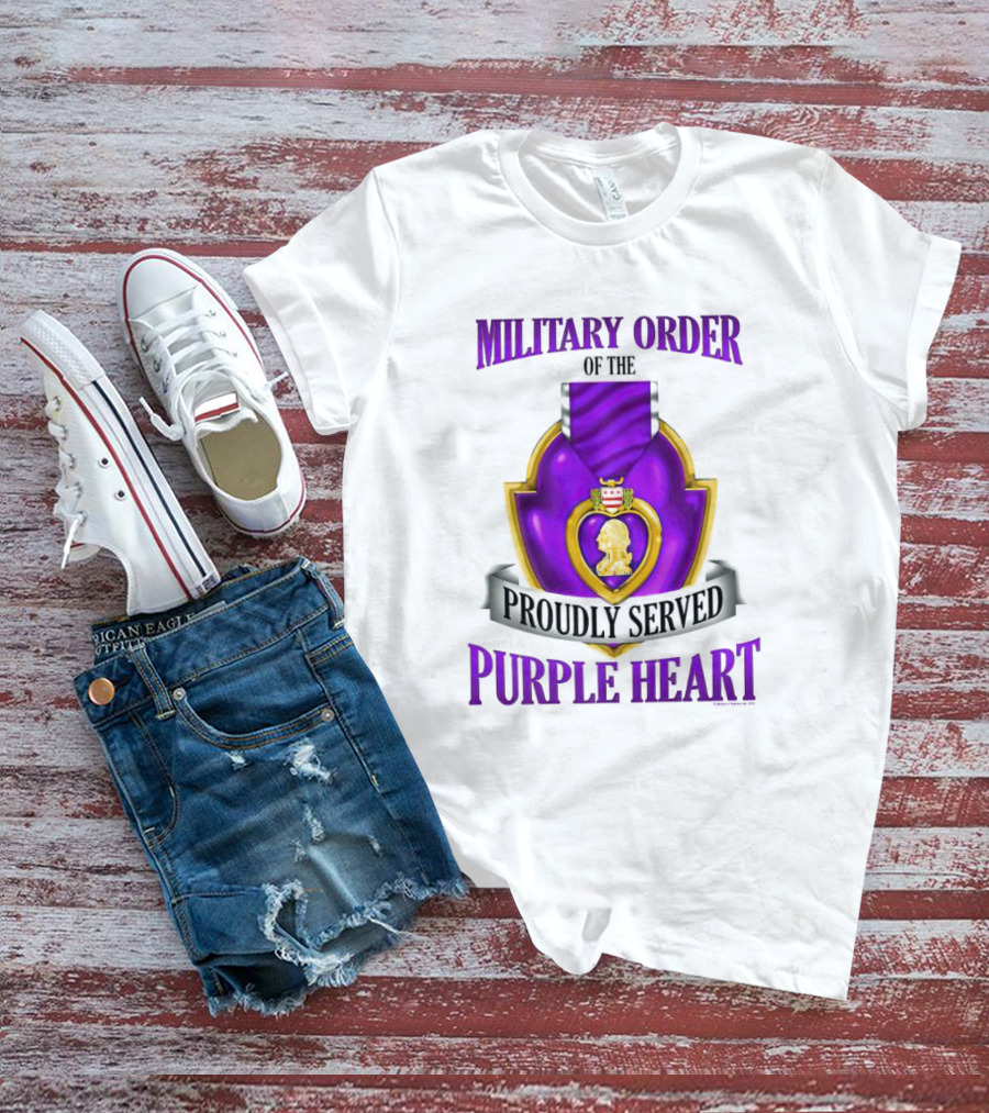 Military Order Of The Proudly Served Purple Heart Honor Emblem T-Shirt