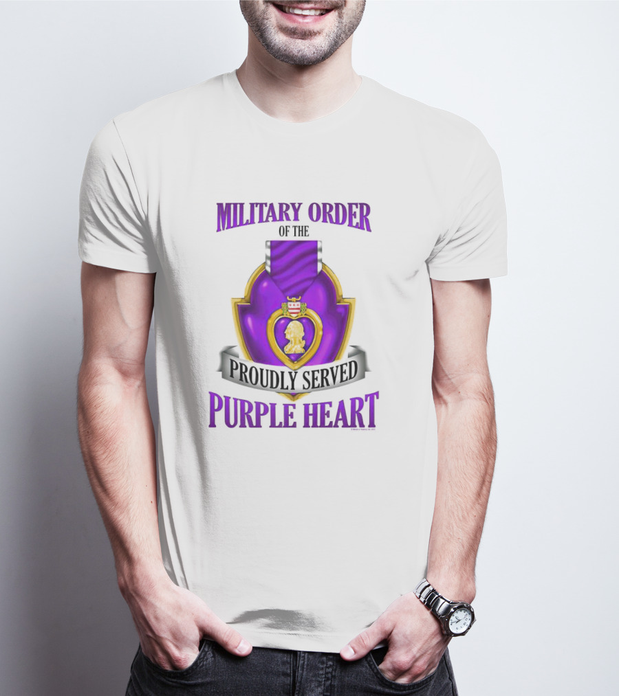 Military Order Of The Proudly Served Purple Heart Honor Emblem T-Shirt