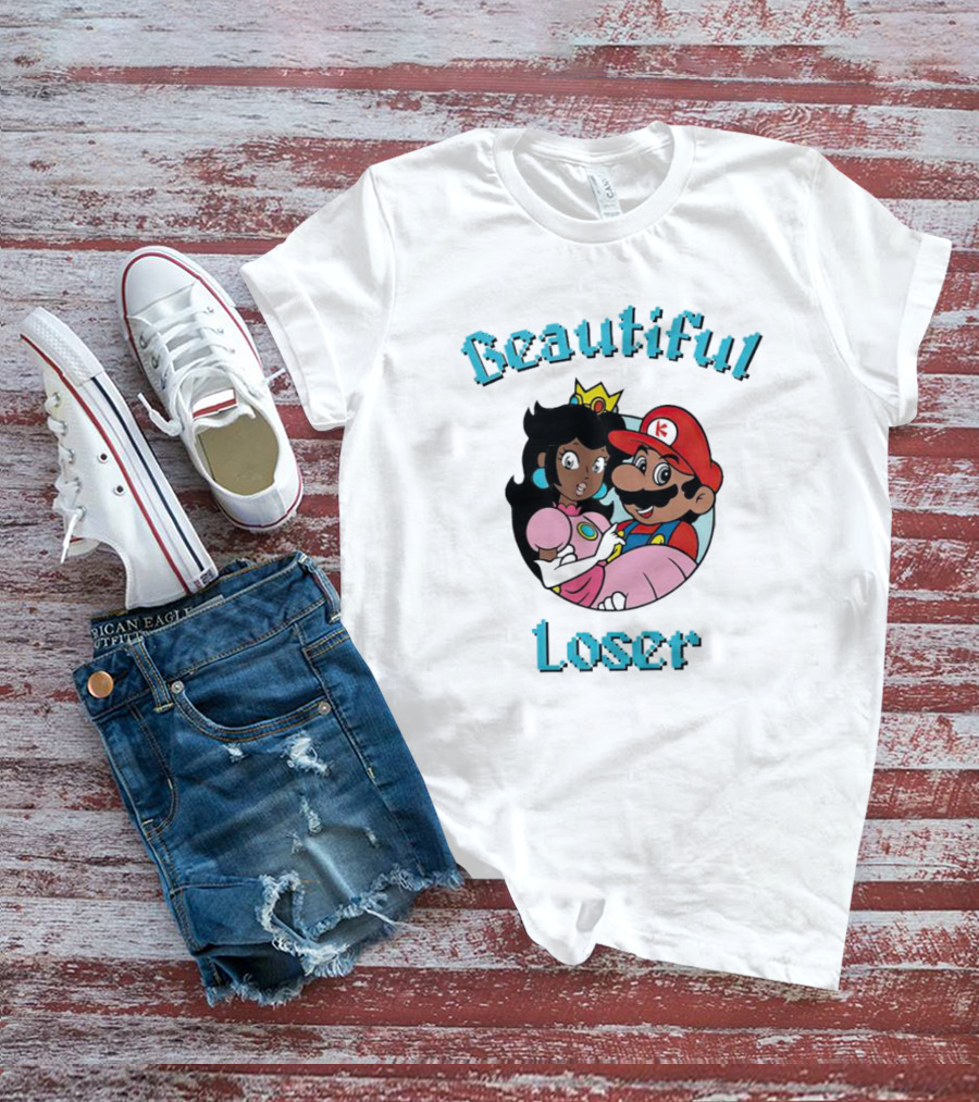 Beautiful Loser Super Smash Bros Parody Princess And Plumber T-Shirt