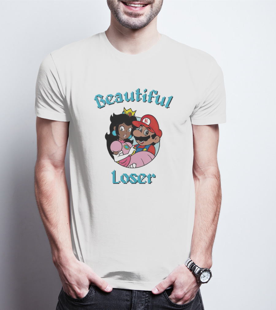 Beautiful Loser Super Smash Bros Parody Princess And Plumber T-Shirt