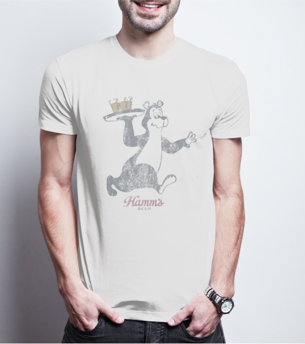 Hamm's Beer Bear Serving Drinks T-Shirt