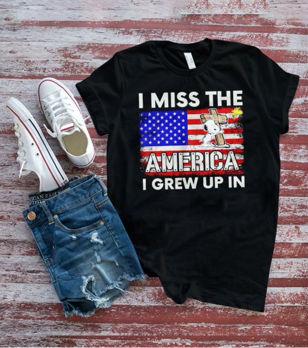 I Miss The America I Grew Up In Snoopy US Flag T-Shirt