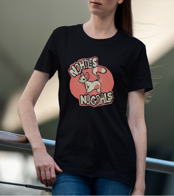No Holes No Goals Cute Striped Cat T-Shirt