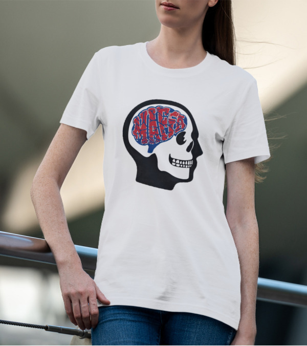 Mafia Bills Skull Brain Typography T-Shirt