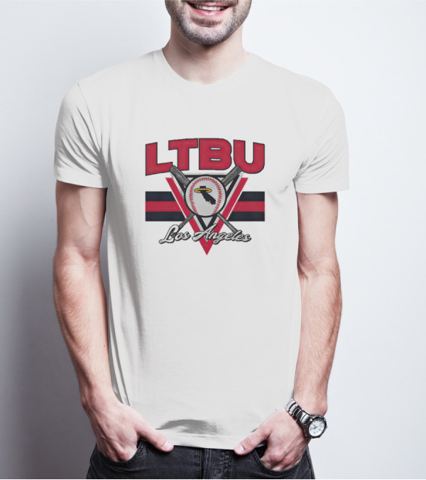 LTBU Los Angeles Baseball Crossed Bats Halo T-Shirt