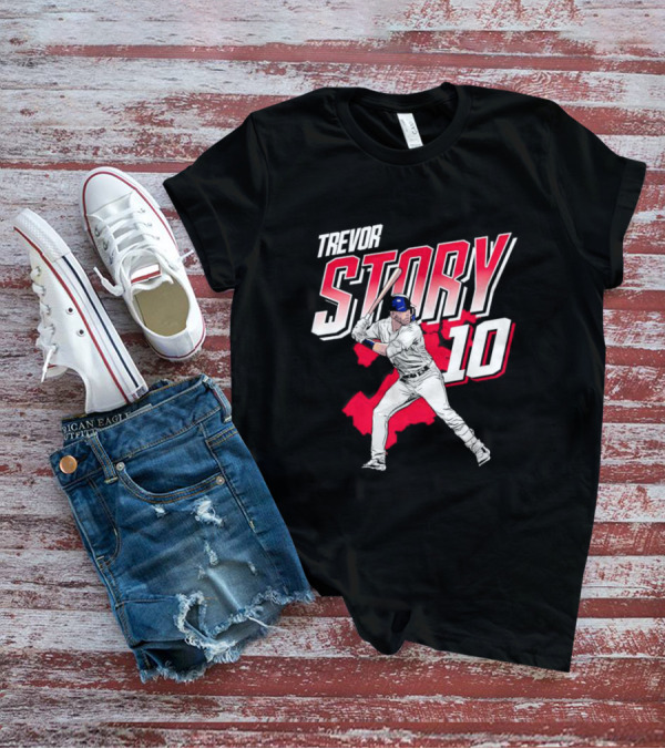 Trevor Story 10 Baseball Player City Map T-Shirt
