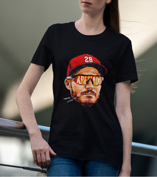 Nolan Arenado St. Louis Cardinals Number 28 Sunglasses Signature T-Shirt