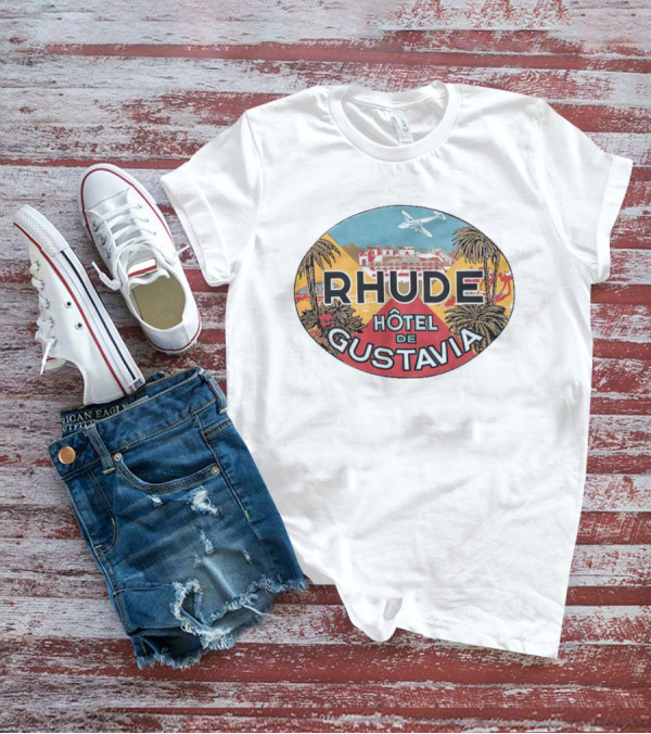 RHUDE Hôtel De Gustavia Tropical Vintage Airplane Oasis T-Shirt