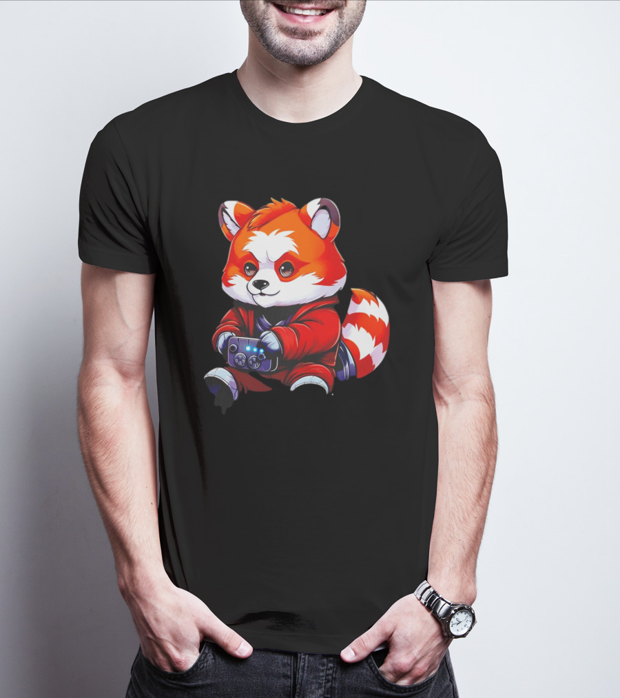 Gaming Red Panda Playing Video Games T-Shirt