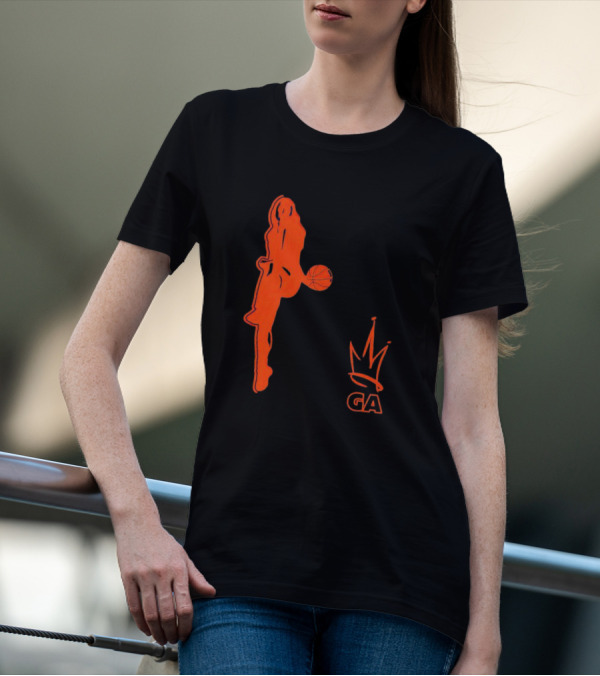 Georgia Amoore GA Basketball Silhouette With Crown T-Shirt