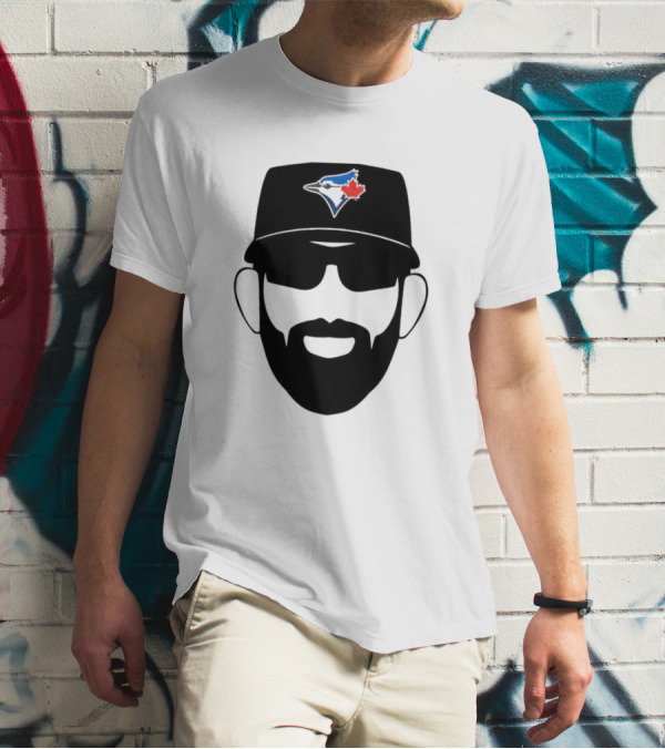 Toronto Blue Jays Jose Bautista Honda Level Of Excellent Blue Jay Logo Hat And Beard T-Shirt